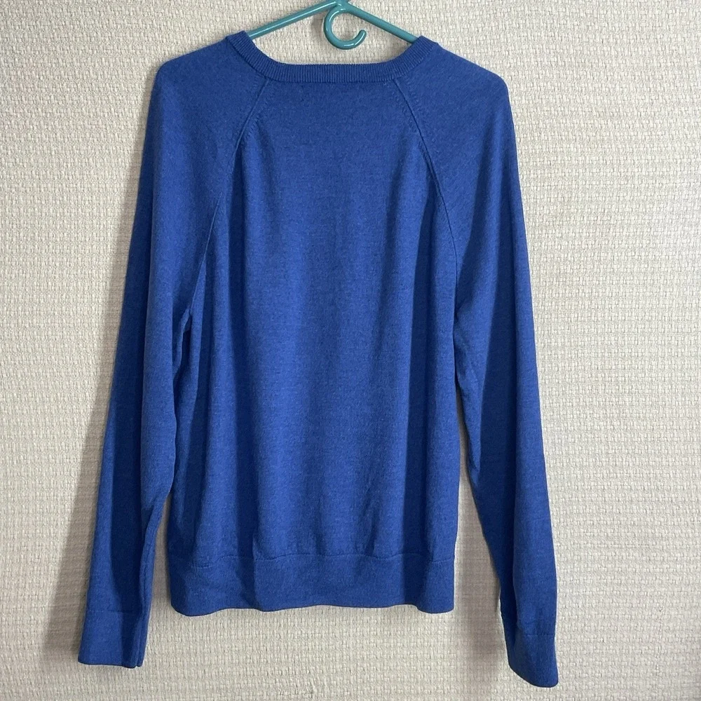 Banana Republic‎ Baruffa Italian Yarn Merino Wool Sweater Mens XL Blue Crew Neck